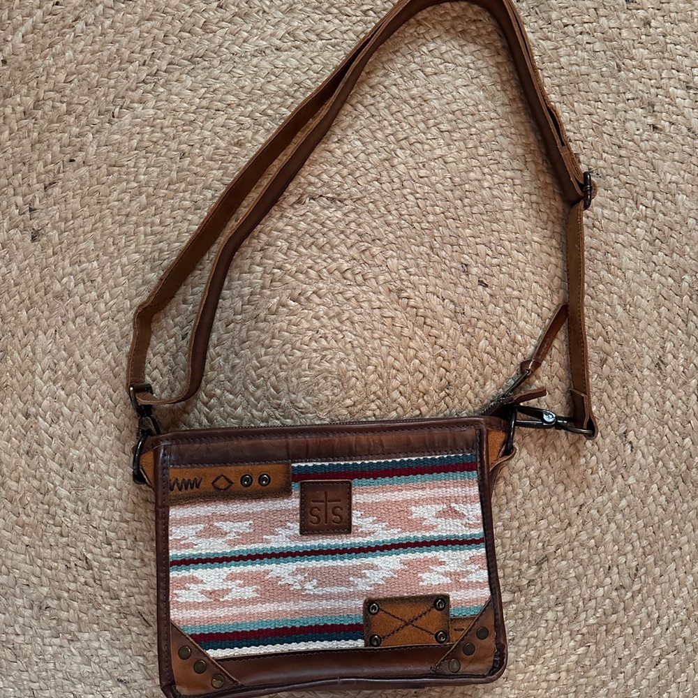 Brown and Tan STS Crossbody Bag